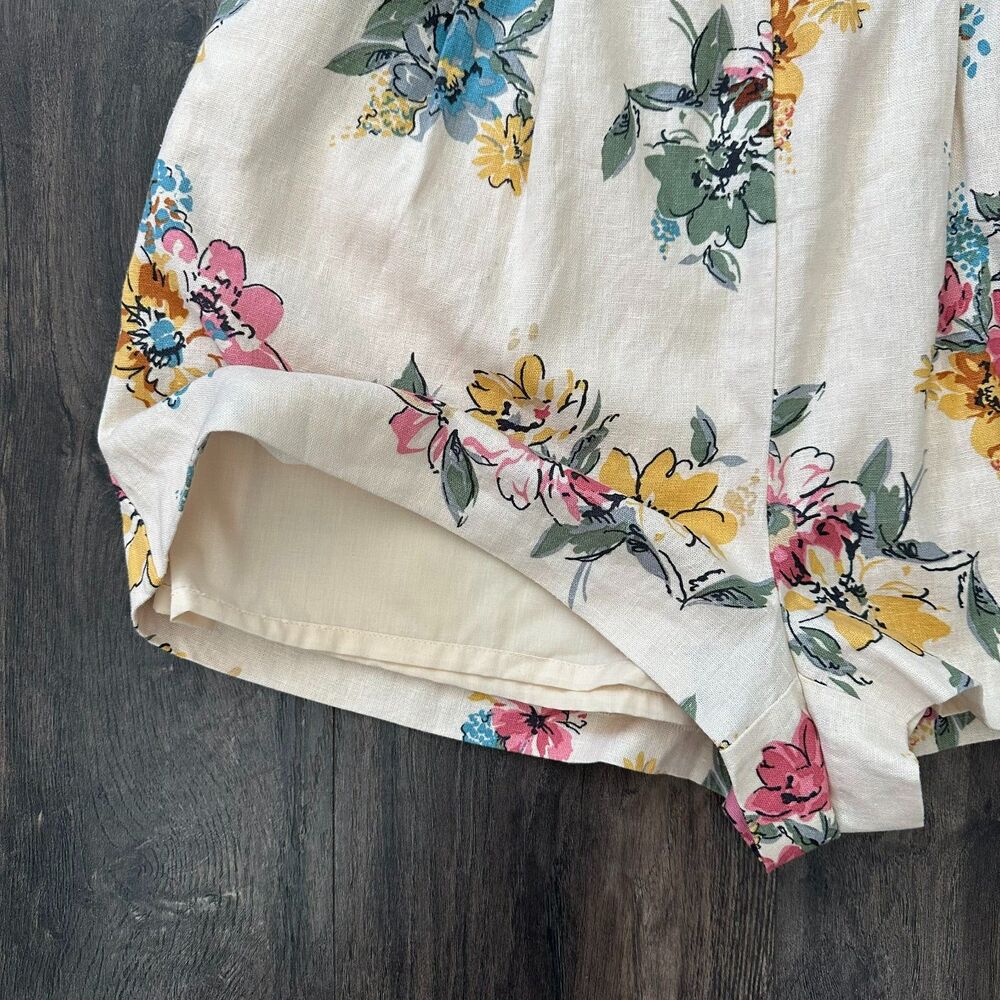 NWT House of Harlow Romper Linen Shorts Halter Backless Sleeveless Floral Size 6 - Picture 7 of 8